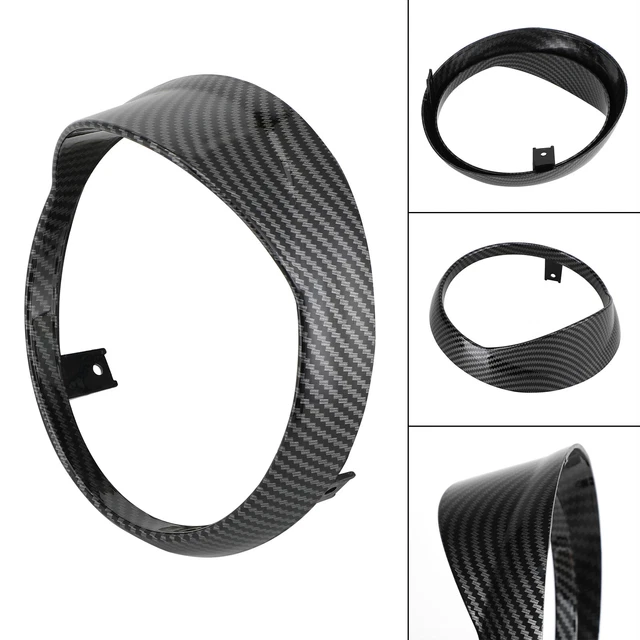 Grille De Phare Moto Noir - Protection Style Café Racer Ou Cruiser