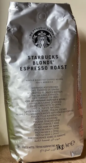 STARBUCKS BLONDE Espresso Blonde Roast, Whole Bean Coffee 1KG bag Long Dated