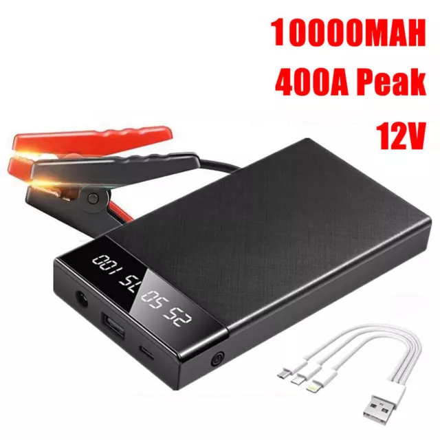 10000MAH Car Emergency Battery Jump Starter Start Booster w/ LED Power Pack 12V