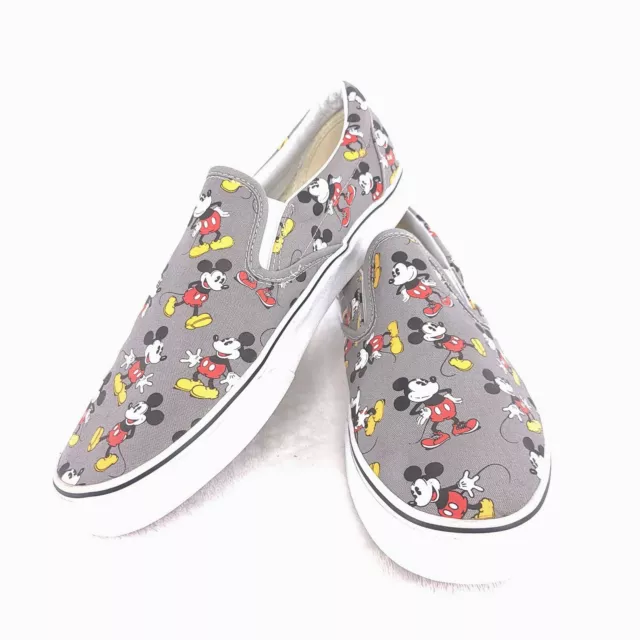 VANS X DISNEY Mens US Size 12 Mickey Mouse Classic Slip On Gray
