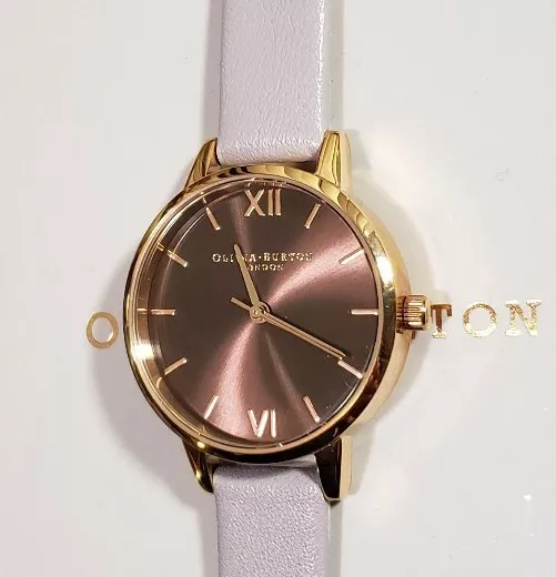 Olivia Burton Ob16Md65 Midi Dial Watch With 30Mm Brown Face & Lilac Leather Band