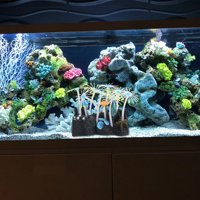 Simulación creativa de acuario agua hierba coral paisajismo falso