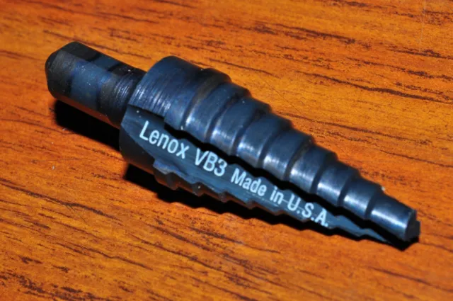 Lenox Vari-Bit Vb3 Step Drill Bit 9 Hole 1/4" Thru 3/4" 3/8" Shank Made In Usa