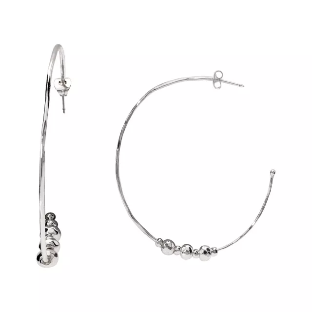 Gorjana Taner Beaded Silver Hoop Earrings 184001S