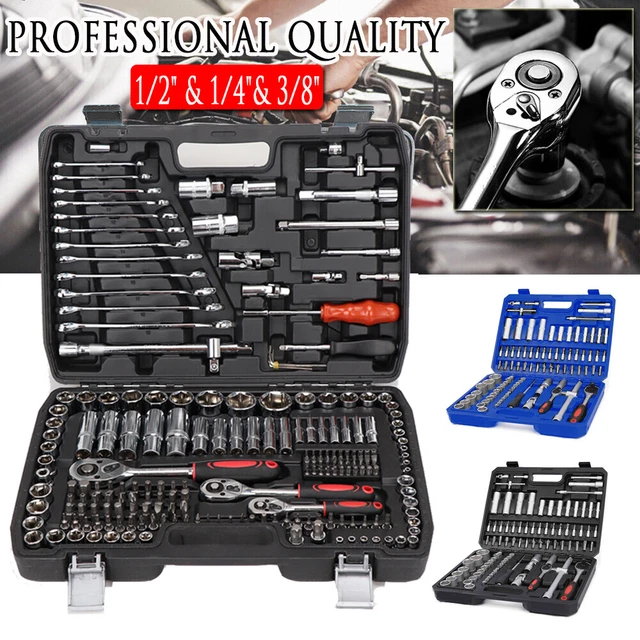 DRIVE SOCKET SET 94/216pcs 1/2 1/4”3/8"Ratchet Screwdriver Kit Spanner ...