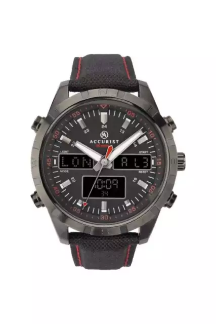 Mens accurist world timer hotsell alarm chronograph watch 7101