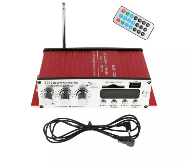 Amplificatore Audio Bluetooth 12V Mini 2 Canali Auto 20wRMS Telecomando MA-120BT