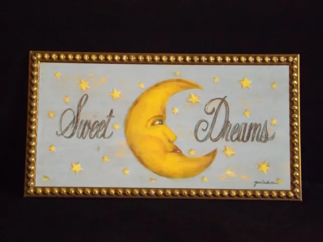 Grace Pullen Dulce Sueños Placa de Pared Moon & Stars EXC 30.5x55.9cm