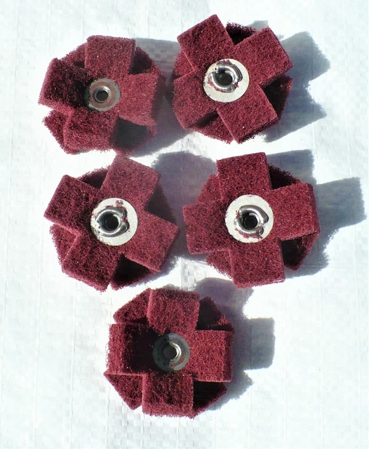 Standard Abrasives Cross Buff & blend pads HS 2" dia x 1/2x2 ply red lot of 5