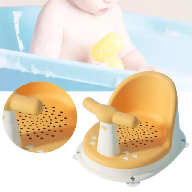 Baby Bath Seat, with Backrest Support Non Slip with Secure Suction Cups Sitting