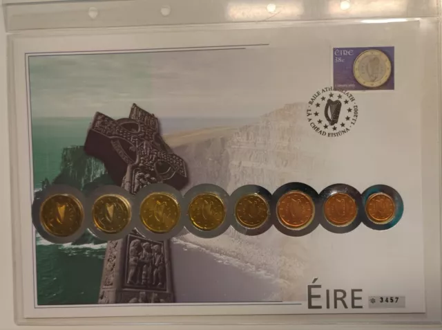 Irland GROSSE MÜNZABDECKUNG EURO NEUWERTIG SET 2002