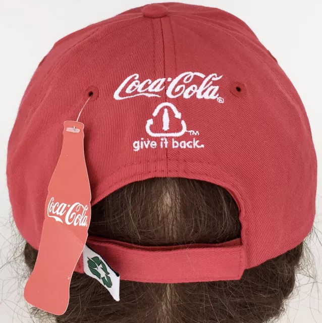 Vtg NOS Coca-Cola Live Positively Recycled Bottle Cap H&L Strap Baseball Hat Z 3