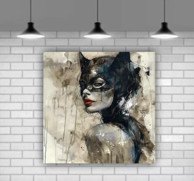 Sexy Cat Woman Home Décor Patrice Murciano Canvas Wall Art Framed Ready To Hang