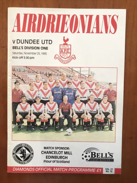 Airdrie v Dundee United, 25th Nov 1995