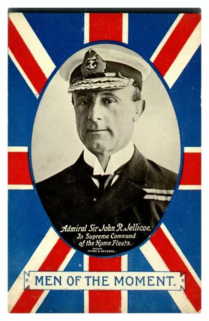 Antique WW1 military postcard Admiral Sir John Jellicoe Men Of The Moment