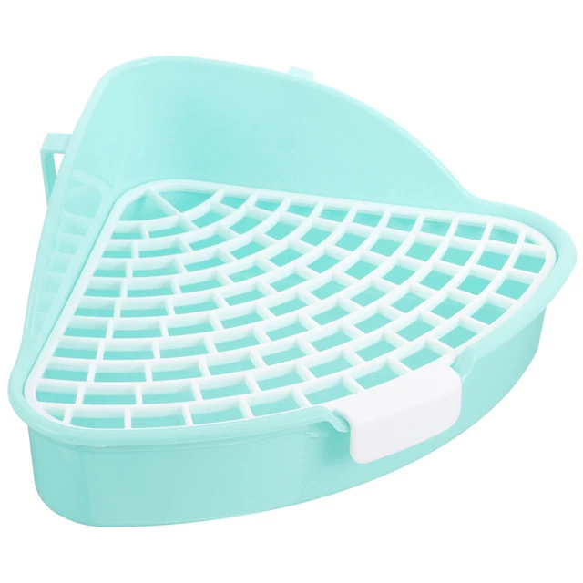 PET TRIANGLE POTTY Plastic Rabbits Litter Tray Bunny Pan Poop £9.85