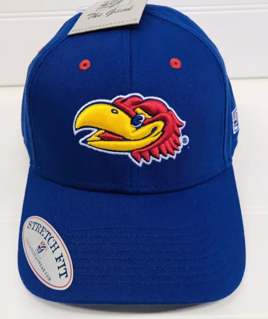 Kansas Jayhawks “KU” Spell Out NCAA A-Flex Blue Cap Hat The Game NWT OSFM HTF