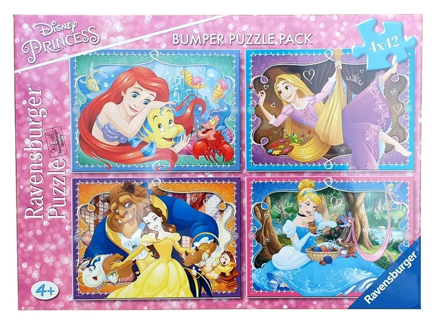RAVENSBURGER DISNEY PRINCESS Bumper Puzzle Pack 4 x 42 Piece Jigsaw 4 ...