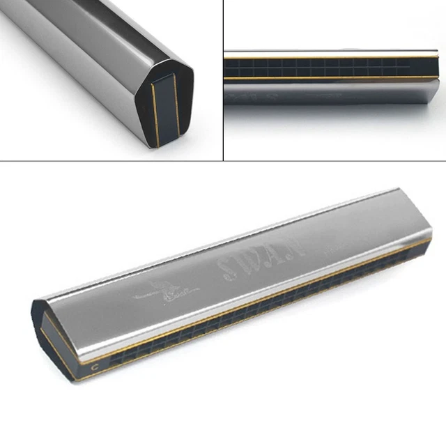 24 trous Harmonica organe bouche cadeaux durables corps métal acier inoxydable