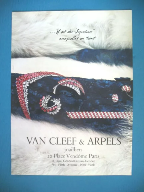 Publicite De Pressevan Cleef & Arpels Joaillier Bijoutier French Ad 1962