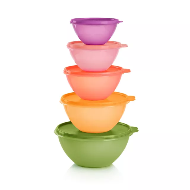 New Tupperware Classic Wonderlier Bowl Bowls Set With Lids 5 Piece