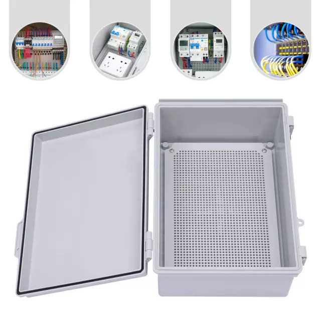 350x250x150mm Electronic Plastic DIY Junction Box Enclosure Case Waterproof Gray