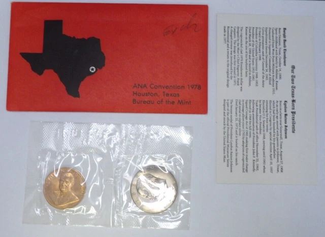 1978 ANA Converntion Souvenir Set Texas Born President (40866-Dollar-Pete)