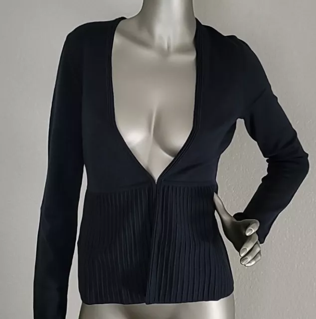 Hugo Boss Fily Pleated Cardigan Navy Size XS $278