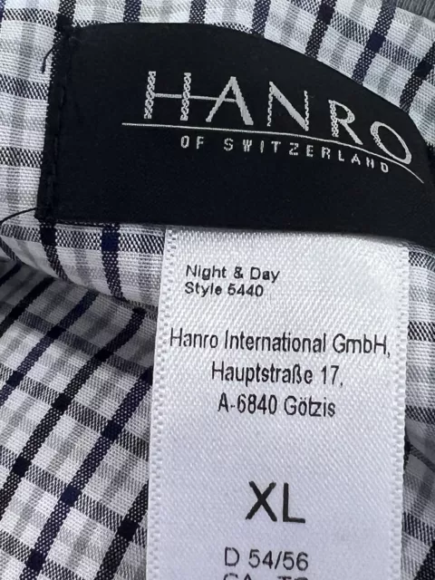 HANRO Night & Day Short Sleeve  Lounge Night T Shirt Tee Shirt in Gray XL 5440 3
