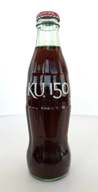 2015 Ku Kansas University 150 Years 8 Ounce Glass  Coca-Cola Bottle Jayhawks