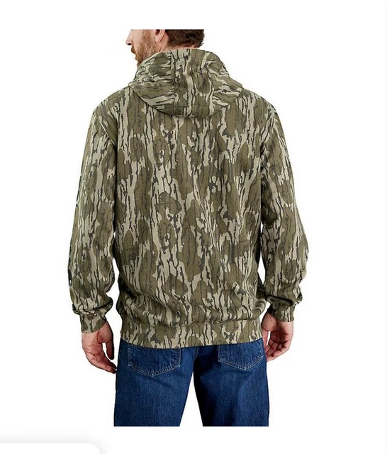 Carhartt MOSSY OAK CAMO HOODED Sweatshirt Men SMALL GREEN LOOSE FIT Pullover NWT 2