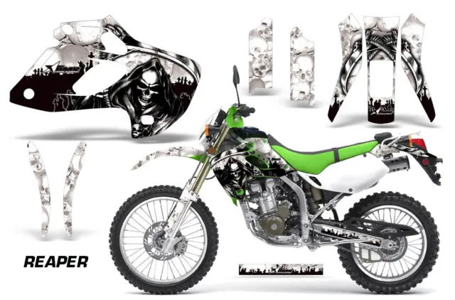 Dirt Bike Graphics Kit Decal Sticker Wrap For Kawasaki KLX250 98-03 REAPER W
