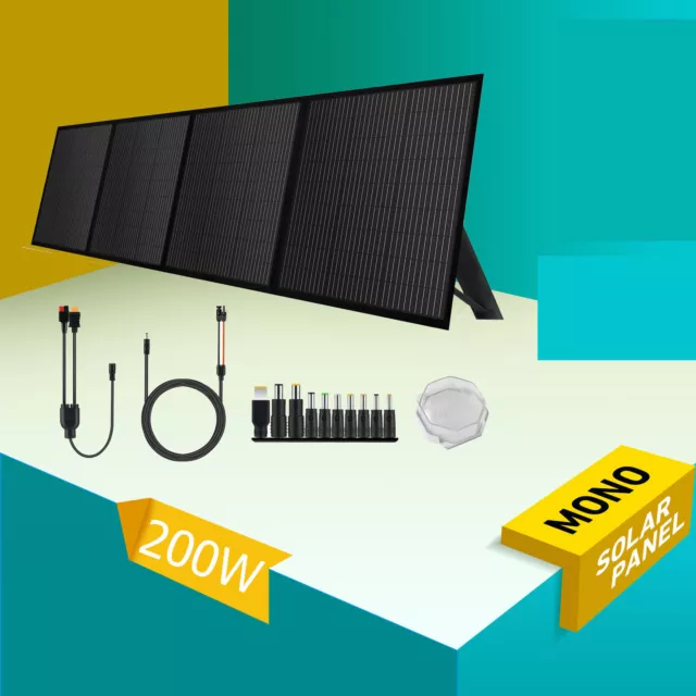 200W Faltbar Tragbar Solarpanel für Powerstation/Wohnmobil/Autobatterie/Handy DE