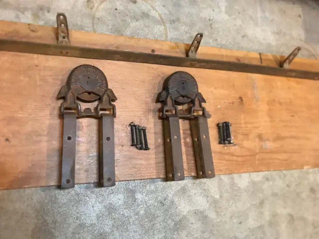 antique barn door rollers w/ track  [ 6' pc ]