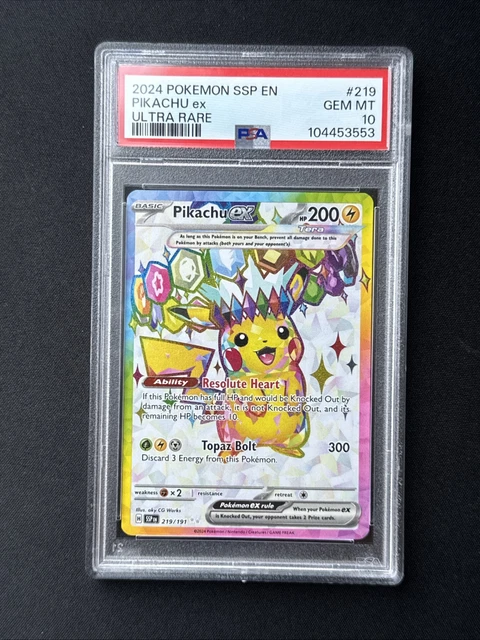PIKACHU EX PSA 10 2024 Pokemon Ssp En #238 Special Illustration 