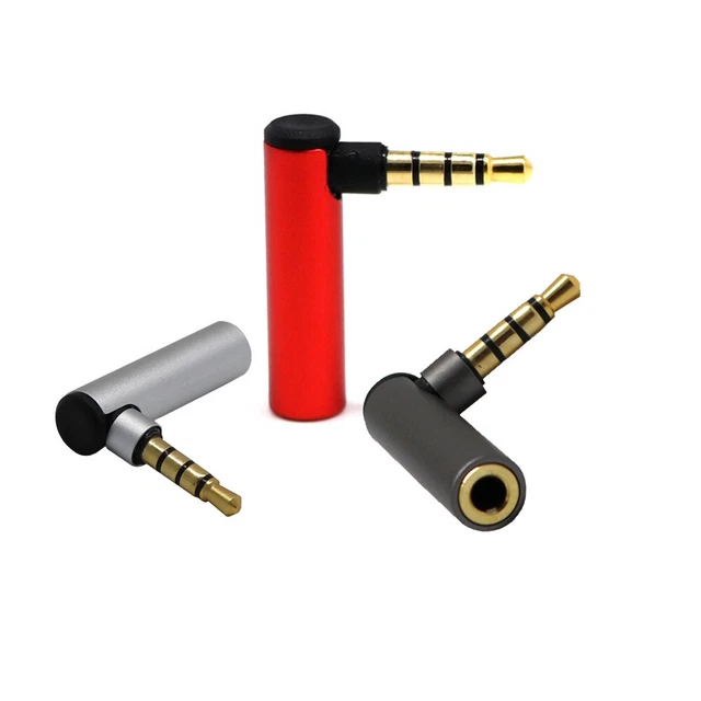 3.5mm Male to Female 90Degree Right Angled Adapter Audio Microphone Jack