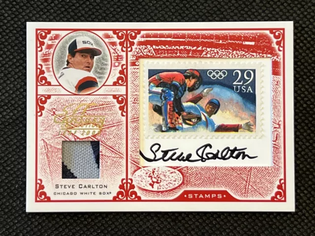 2005 Steve Carlton Leaf Century Stamps Signature Material Prime Olympic #S29 2/3