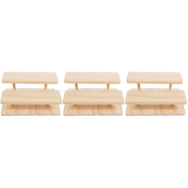 3 pz supporto per display a doppio strato piano tavolo supporto per display in legno collezione figure