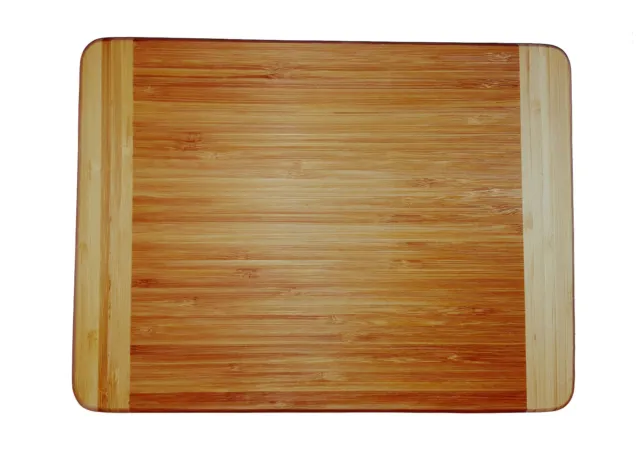 Servierbrett Holz Brett Schneidebrett 32 cm rechteckig Bambus 2 farbig braun