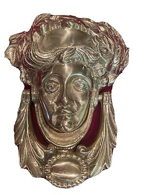 Vintage Antique Brass Victorian Face Door Knocker