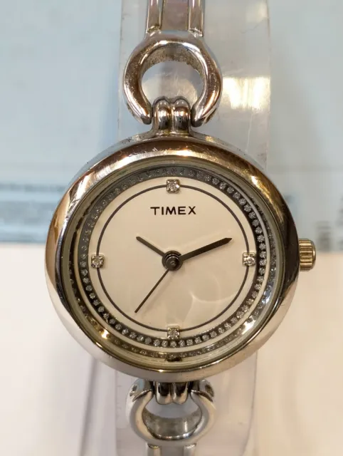 Timex Quartz Cadran Blanc TWEL11400-25 FEMMES Complet Travail, Tout Original ♥