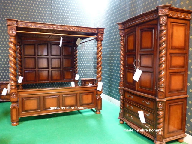 UK STOCK Super King Size Mahogany English Georgian Tudor Four Poster bed UK STOCK Super King Size Mahogany English Georgian Tudor Four Poster bed
