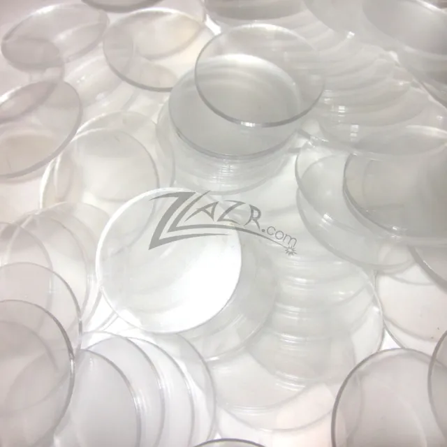 100 1" x1/8" Clear Acrylic SMALL Circle Disc Plastic Mini Gem Mineral Base