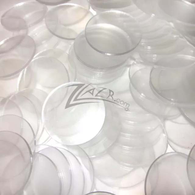 100 1" x1/8" Clear Acrylic SMALL Circle Disc Plastic Mini Gem Mineral Base
