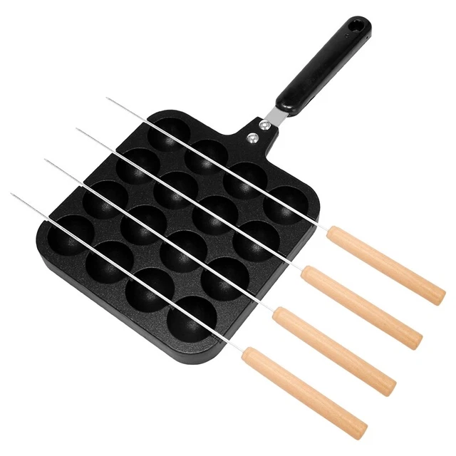 16 fori takoyaki maker alluminio padella griglia polpo piastra casa K F7S1
