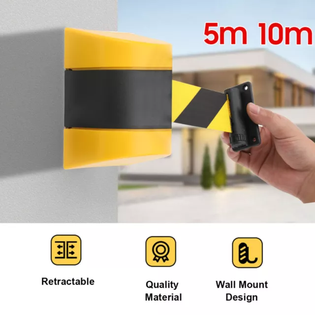 Barrier Tape Hazard Safety Warning Yellow Black Retractable Isolation Belt 5m10m