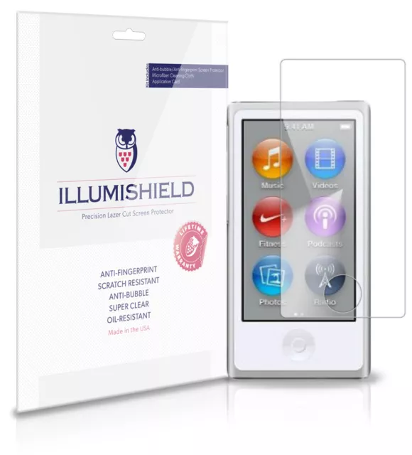 Protection d'écran iLLumiShield HD avec anti-bulle/impression 3x pour Apple iPod nano 7