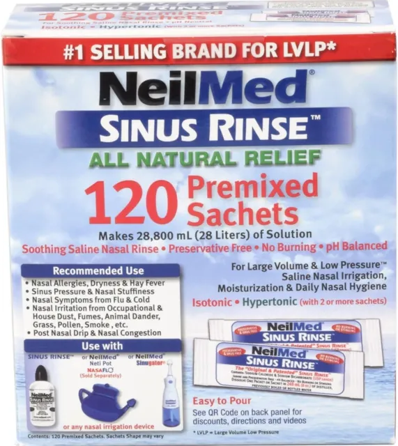 Neilmed Sinus Rinse Kit Sachet 120 Premixed Sachets Sinus Control