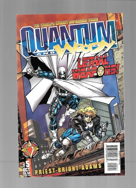 QUANTUM AND WOODY 5 7 LOT OF 2 COMIC BOOKS VALIANT ACCLAIM Christopher Priest