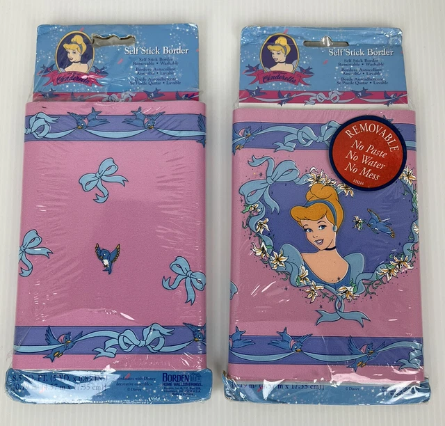 VTG LOT OF 2 CINDERELLA Disney Princess wallpaper PEEL & STICK border